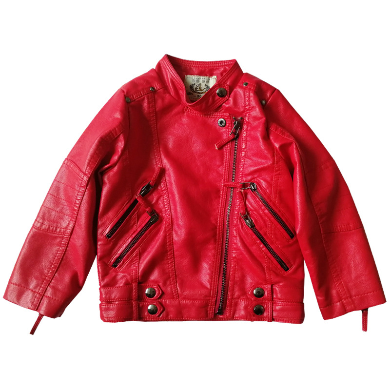 Streetwear Brand Red Logo - Meninas natal vermelho motocicleta jaqueta de