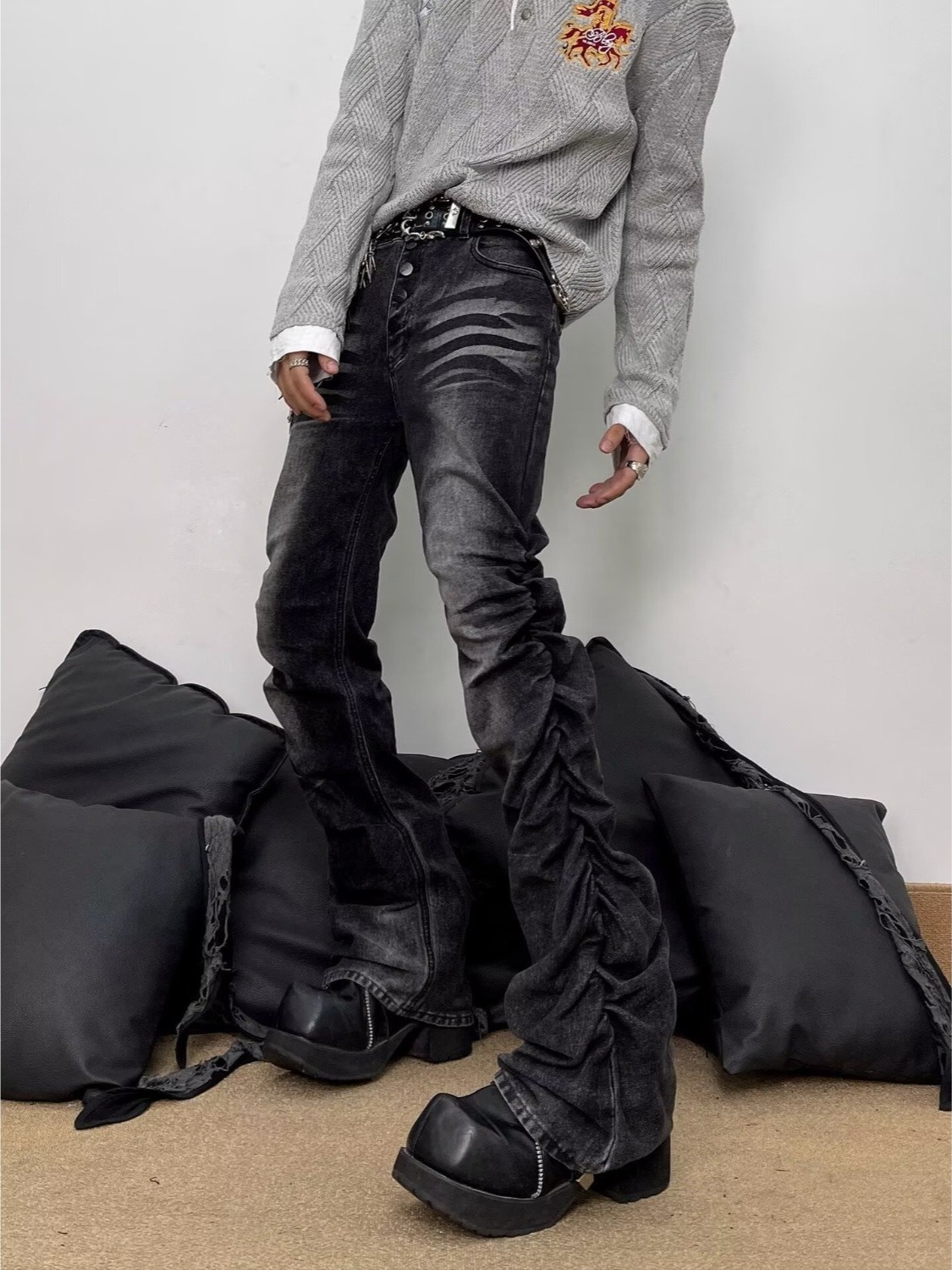Streetwear Brand Denim - Calça Jeans Masculina Slim Reta Retrô
